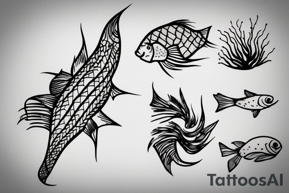 Fish and water  and star's tattoo idea