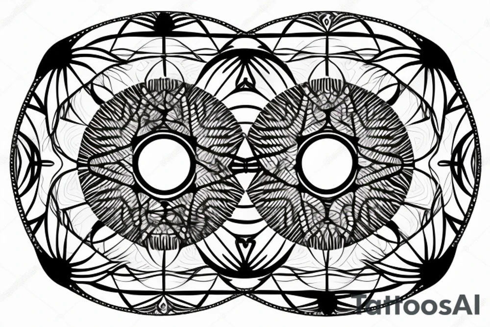 Moth and a moon inside of a circle tattoo idea