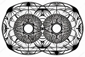 Moth and a moon inside of a circle tattoo idea