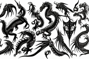 dragon bones shoulder tattoo idea