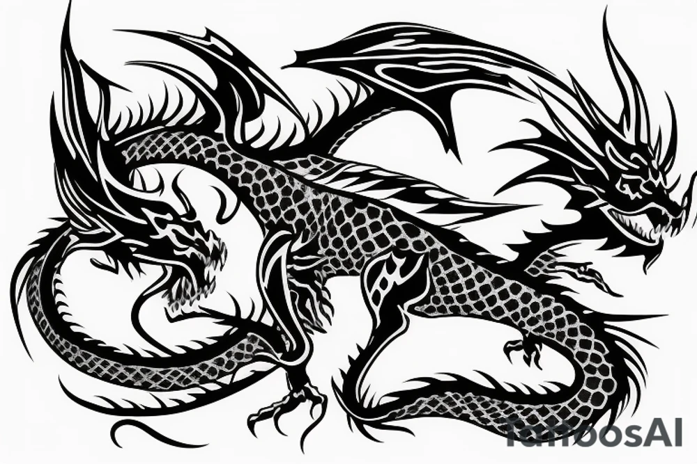 dragon bones shoulder tattoo idea