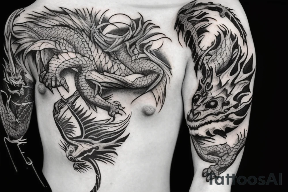 dragon bones shoulder tattoo idea