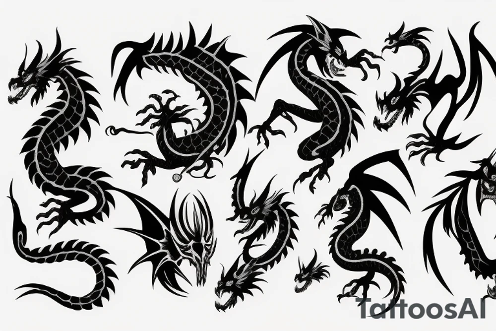 dragon bones tattoo idea