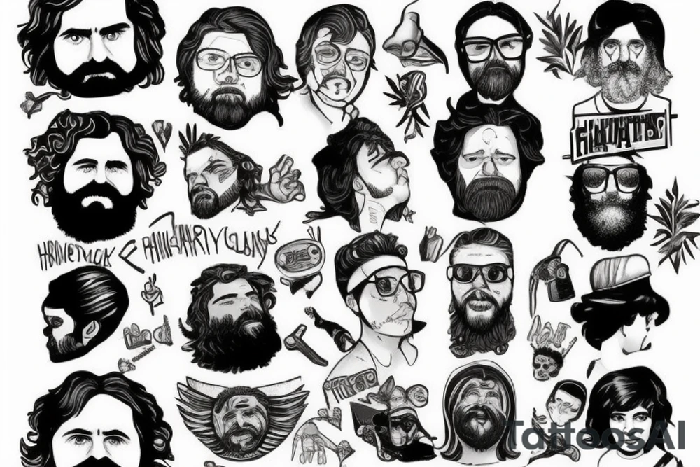 really really strange, kinda looks like me mixed with Zach Galifianakis tattoo idea