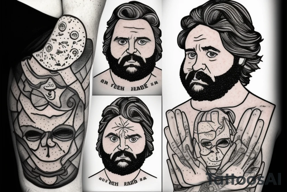 really really strange, kinda looks like me mixed with Zach Galifianakis tattoo idea