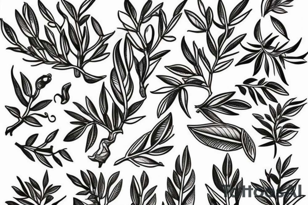 Ancient olive tree tattoo idea