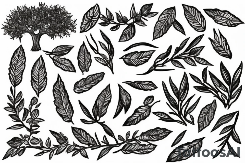 Ancient olive tree tattoo idea