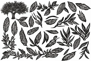 Ancient olive tree tattoo idea