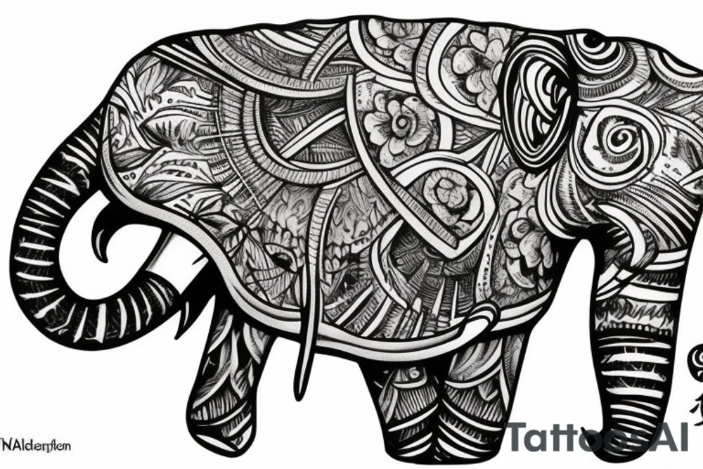 Elephant skull tattoo idea