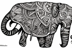 Elephant skull tattoo idea