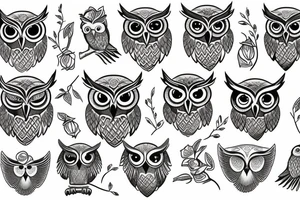 Ancient Greek owl tattoo idea