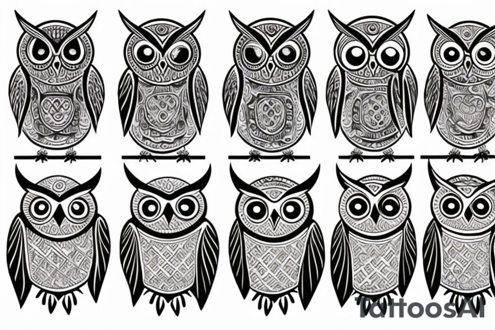 Ancient Greek owl tattoo idea