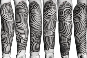 Wavy tattoo of space matchbox tattoo idea