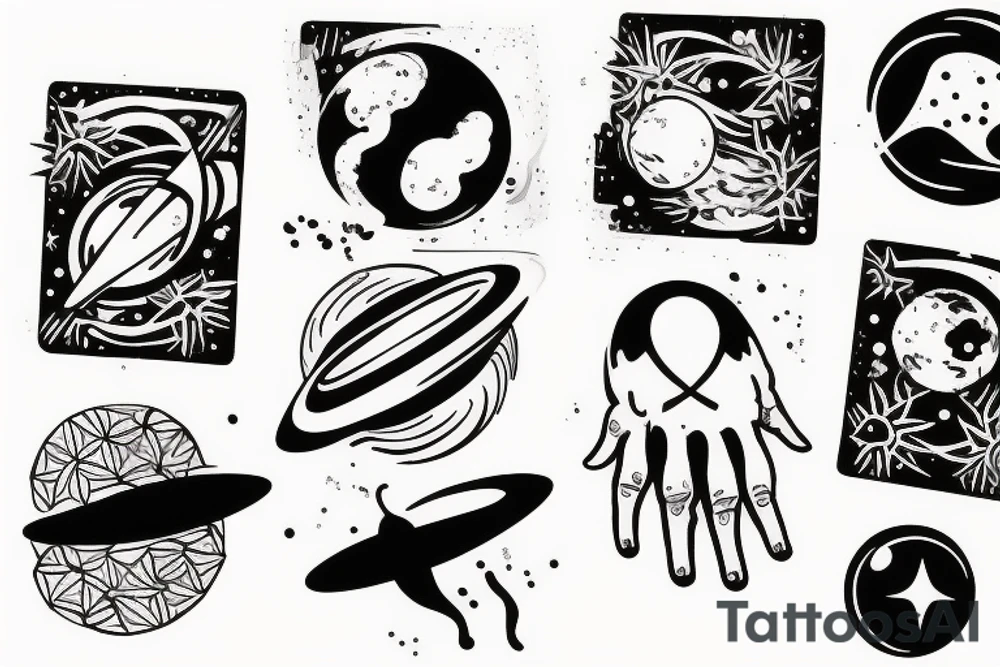 Space matchbox tattoo idea