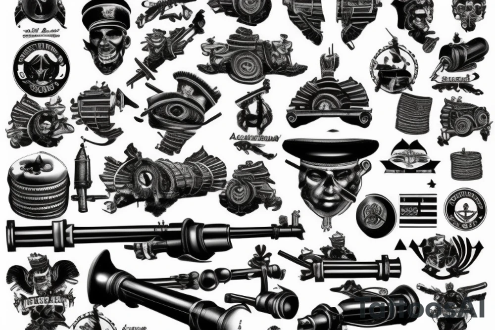 Artillery cannons tattoo idea