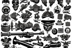 Artillery cannons tattoo idea