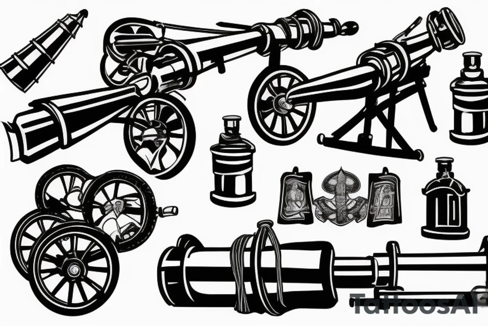 Artillery cannons tattoo idea