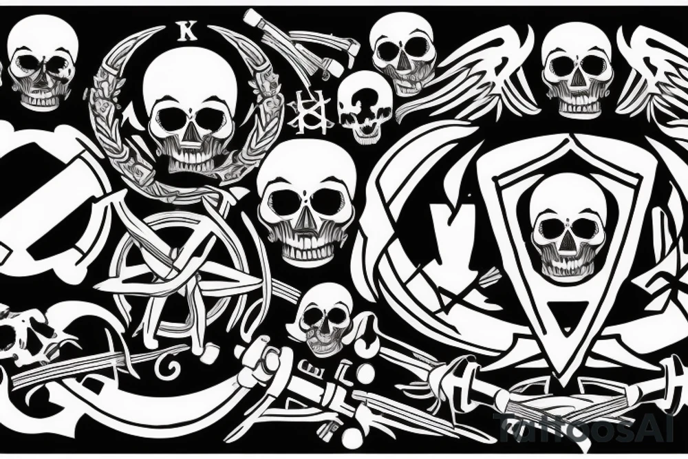 Artillery cannons with skull and bones tattoo idea Artillery cannons with skull and bones tattoo idea