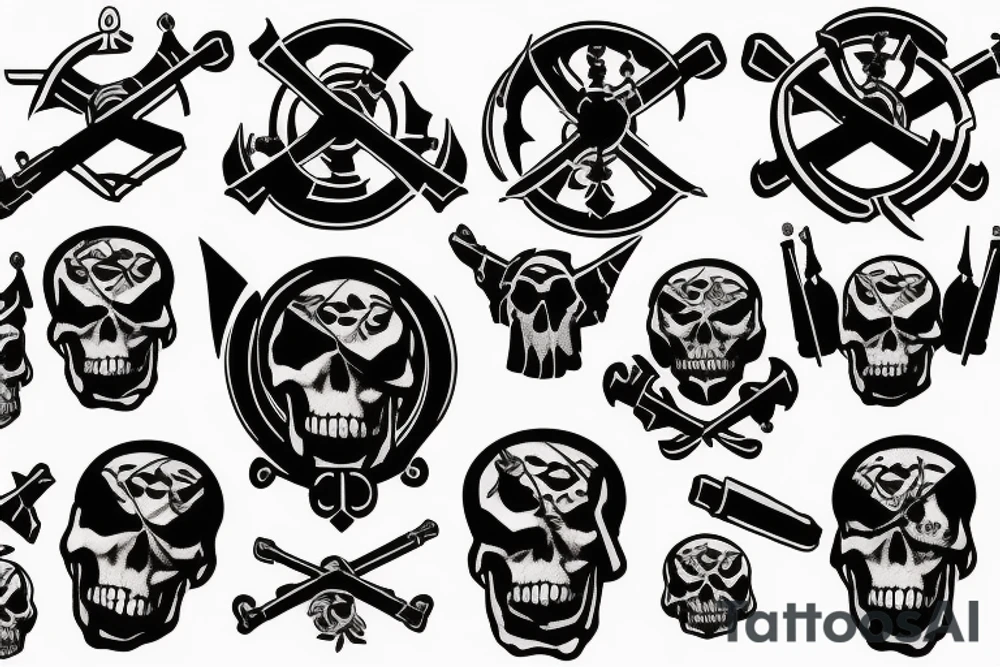 Artillery cannons with skull and bones tattoo idea Artillery cannons with skull and bones tattoo idea