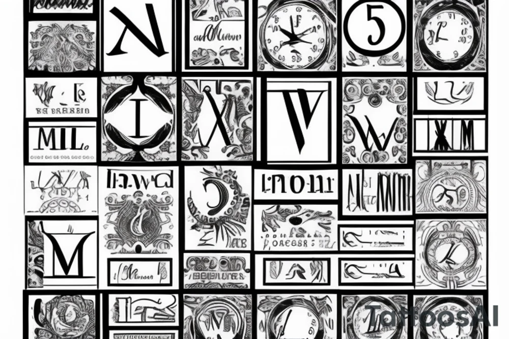 Roman numeral with border tattoo idea