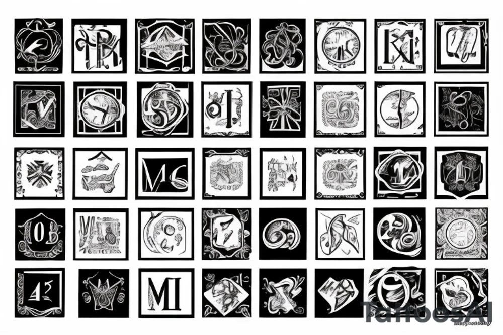Roman numeral with border tattoo idea