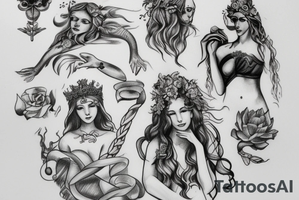 Number with Greek mythology tattoo idea