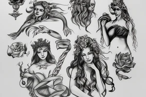 Number with Greek mythology tattoo idea