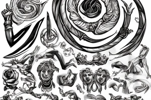 Number with Greek mythology tattoo idea