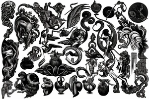 Number with Greek mythology tattoo idea