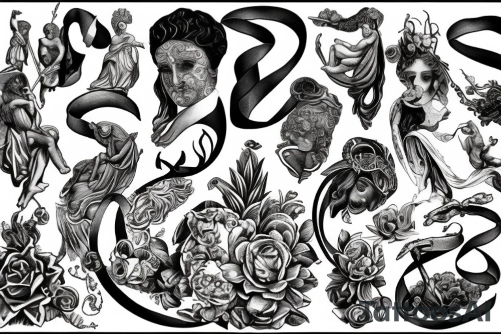 Number with Greek mythology tattoo idea
