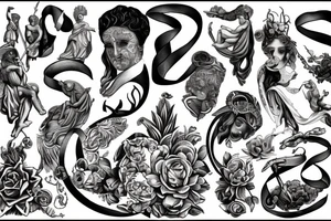Number with Greek mythology tattoo idea