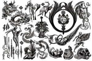 Roman numeral with Greek mythology tattoo idea