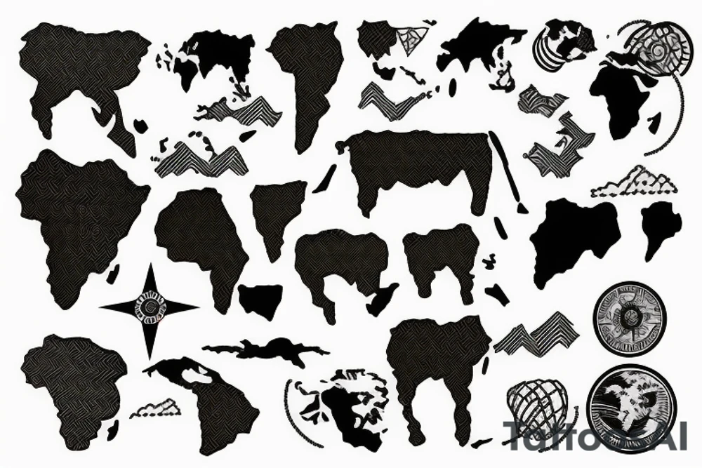 African map tattoo idea