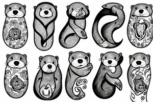 Otters tattoo idea
