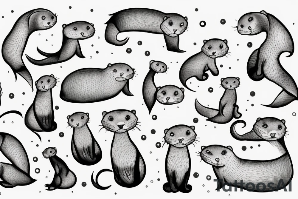 Otters tattoo idea