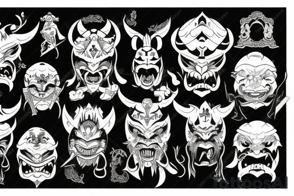 The hannya mask with sword tattoo idea