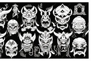 The hannya mask with sword tattoo idea