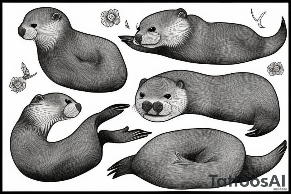 Otters tattoo idea
