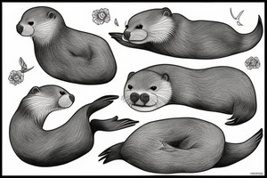 Otters tattoo idea