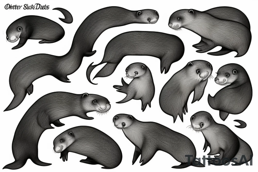 Otters tattoo idea