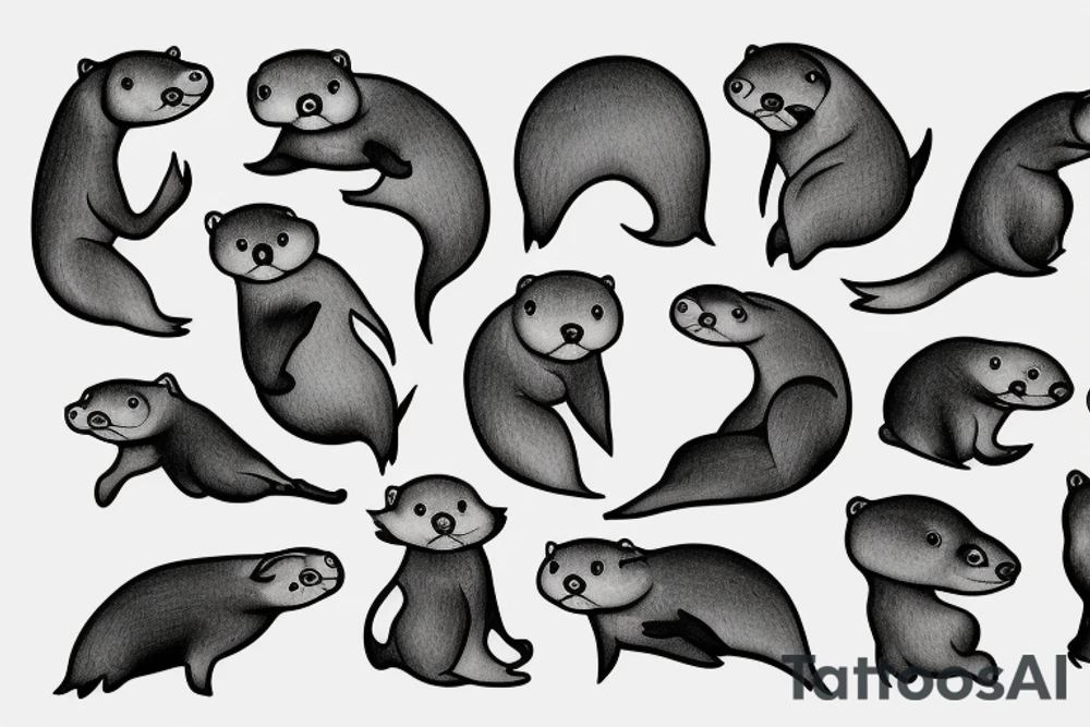Otters tattoo idea