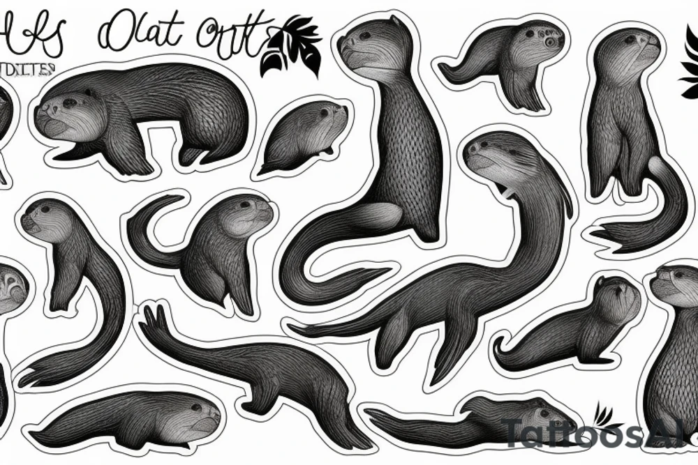 Otters tattoo idea