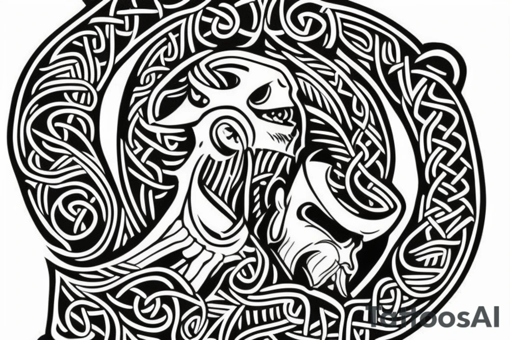 viking neck tattoo idea