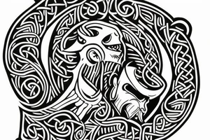 viking neck tattoo idea