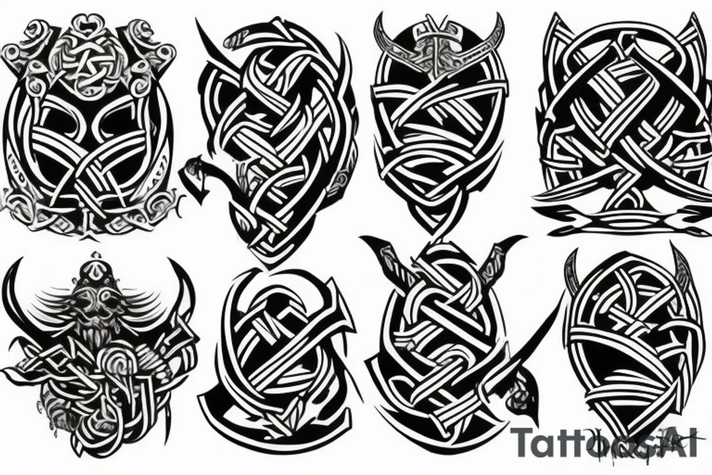viking neck tattoo idea