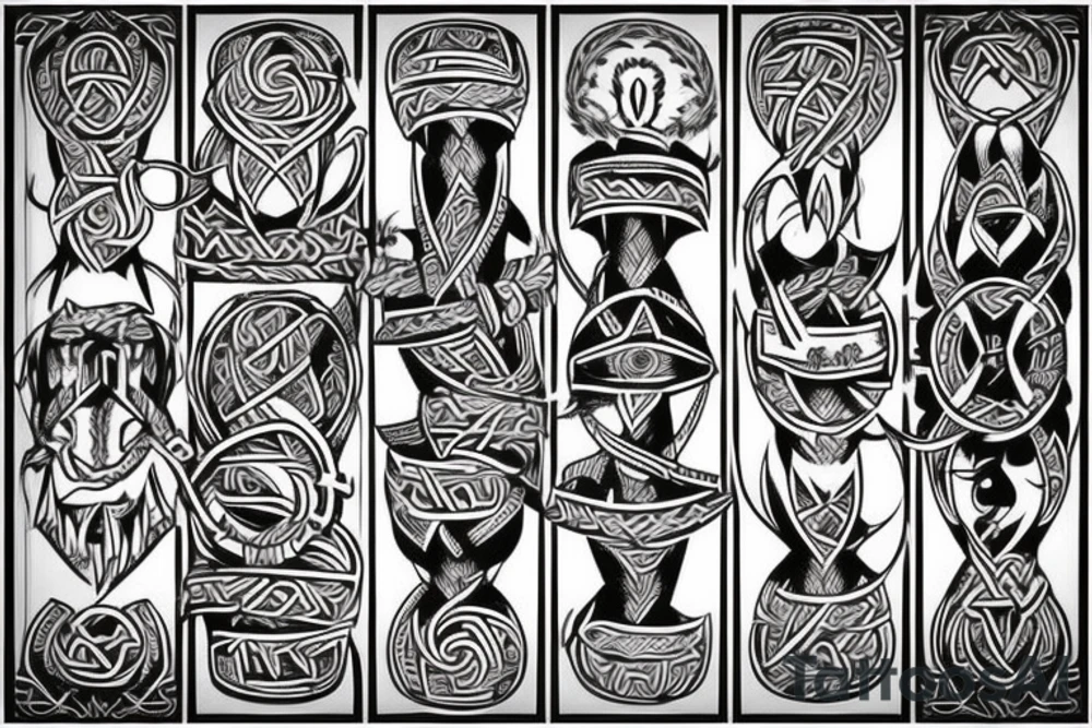 tribal viking for neck and chest tattoo idea