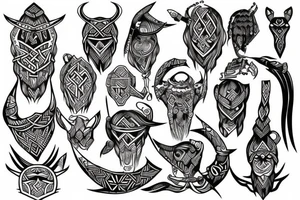 tribal viking for neck and chest tattoo idea