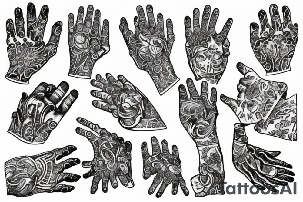Ornament full hand tattoo idea