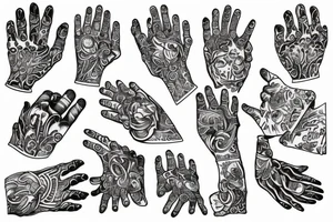 Ornament full hand tattoo idea