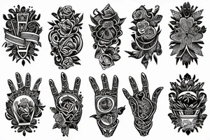 Ornament full hand tattoo idea